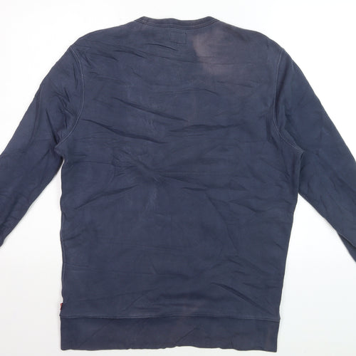 Levi's Men's Blue Crew Neck Cotton Pullover Sweatshirt M
