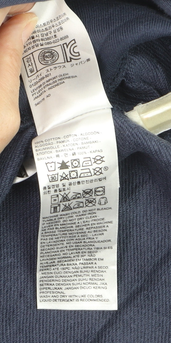 Levi's Men's Blue Crew Neck Cotton Pullover Sweatshirt M