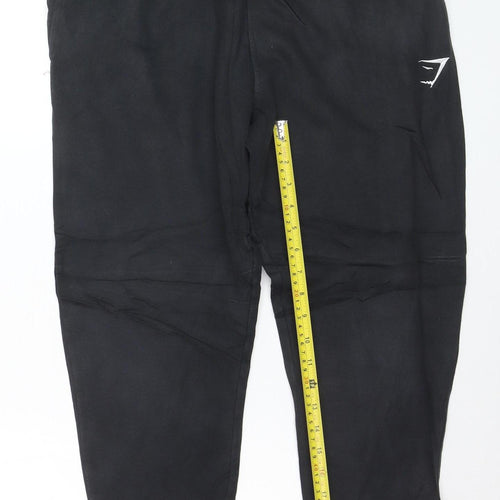 Gymshark Men's Black Jogger Trousers M Regular Fit Elastic Waist Activewear