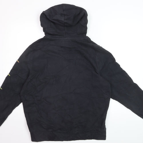 Hollister Men’s Black Pullover Hoodie L Logo Graphic Fleece Sweatshirt