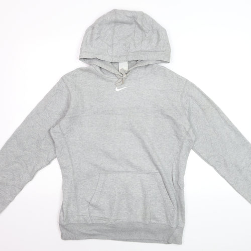 Nike Men's Grey Pullover Hoodie M Regular Fit Cotton Fleece