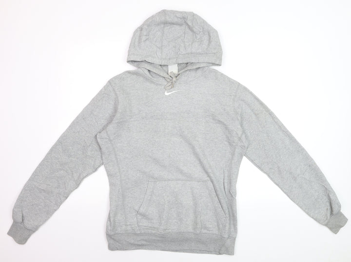 Nike Men's Grey Pullover Hoodie M Regular Fit Cotton Fleece