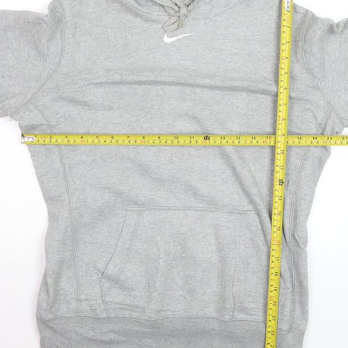 Nike Men's Grey Pullover Hoodie M Regular Fit Cotton Fleece