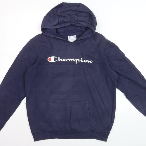 Champion Boys Blue Pullover Hoodie Youth 14 Years Casual Logo Fleece