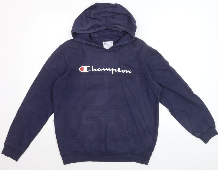 Champion Boys Blue Pullover Hoodie Youth 14 Years Casual Logo Fleece