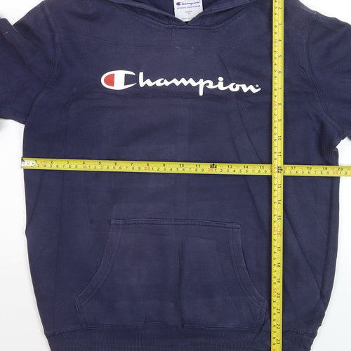 Champion Boys Blue Pullover Hoodie Youth 14 Years Casual Logo Fleece