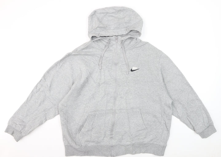 Nike Men's Grey Full Zip Hoodie XL Fleece Lined Sweatshirt