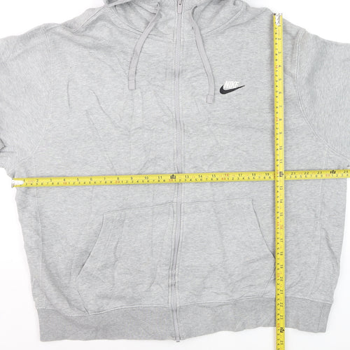 Nike Men's Grey Full Zip Hoodie XL Fleece Lined Sweatshirt
