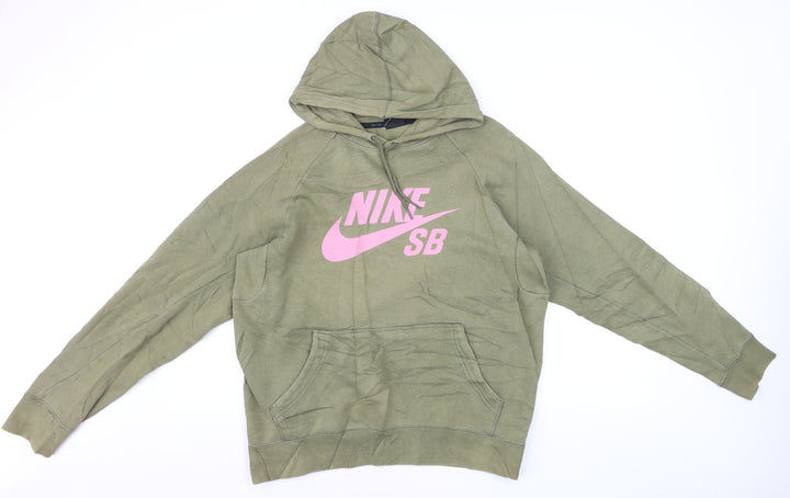 Nike SB Men's Green Pullover Hoodie M Graphic Logo Fleece