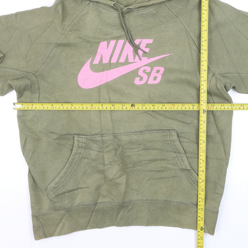 Nike SB Men's Green Pullover Hoodie M Graphic Logo Fleece