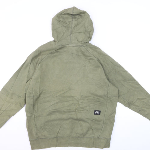 Nike SB Men's Green Pullover Hoodie M Graphic Logo Fleece