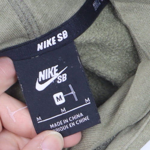 Nike SB Men's Green Pullover Hoodie M Graphic Logo Fleece