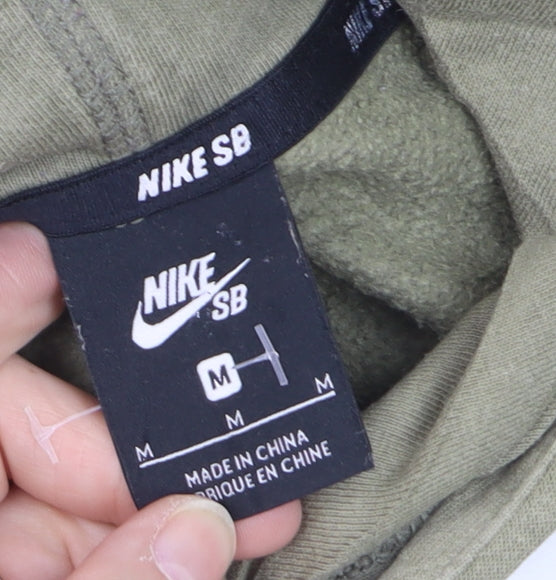 Nike SB Men's Green Pullover Hoodie M Graphic Logo Fleece
