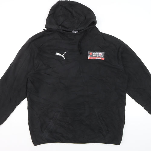 Puma Men's Black Pullover Hoodie L Sports Graphic Fleece