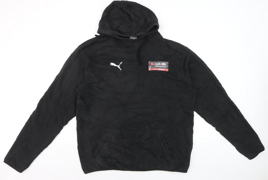 Puma Men's Black Pullover Hoodie L Sports Graphic Fleece