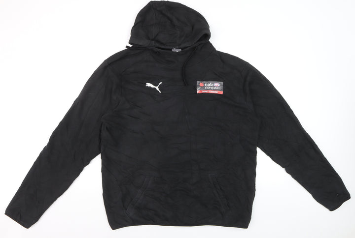Puma Men's Black Pullover Hoodie L Sports Graphic Fleece