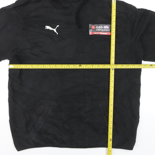 Puma Men's Black Pullover Hoodie L Sports Graphic Fleece
