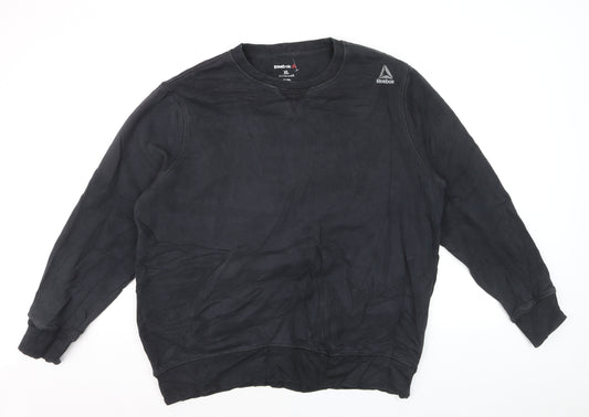 Reebok Men’s Black XL Pullover Sweatshirt Crew Neck Fleece