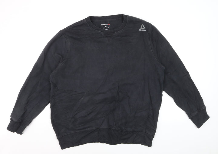 Reebok Men’s Black XL Pullover Sweatshirt Crew Neck Fleece
