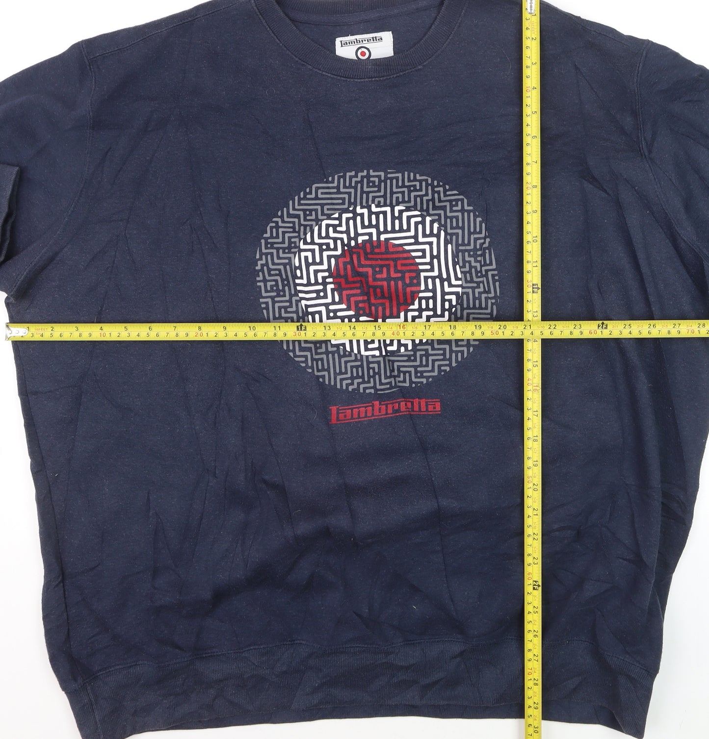 Lambretta Men's Blue 4XL Crew Neck Graphic Pullover Sweatshirt
