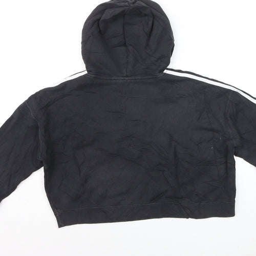 Adidas Women Black Crop Hoodie Sweatshirt Size XS