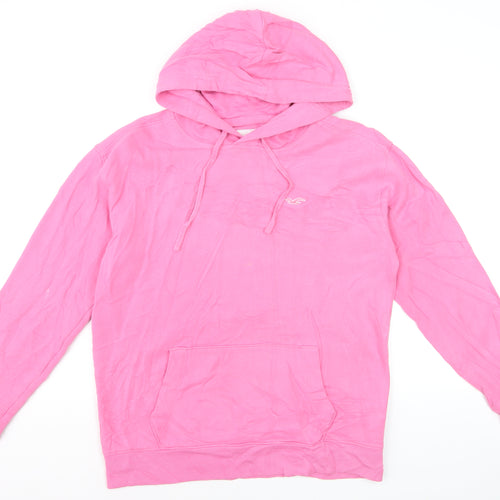 Hollister Womens Pink Pullover Hoodie Medium Cotton Blend Casual