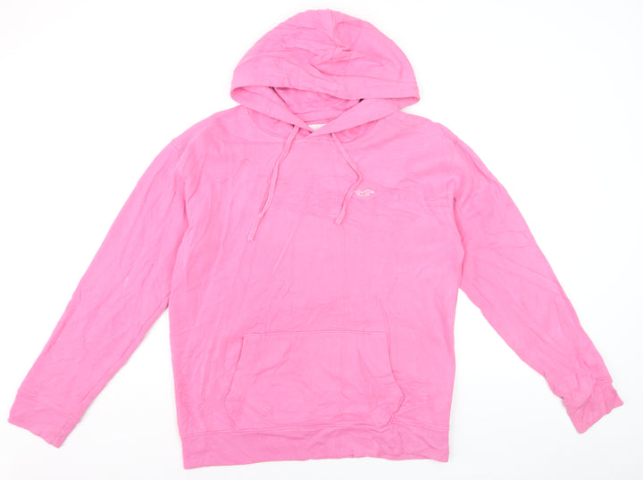 Hollister Womens Pink Pullover Hoodie Medium Cotton Blend Casual