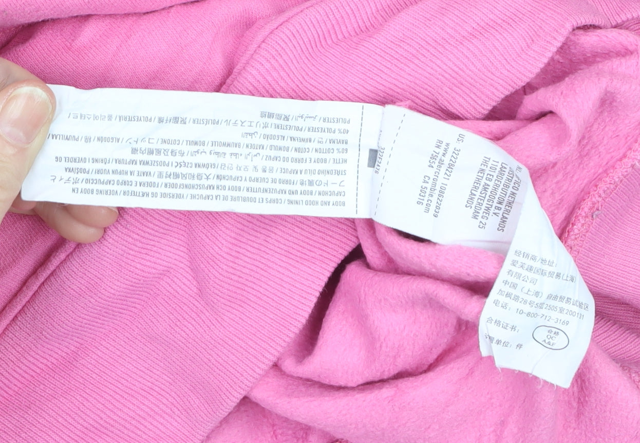 Hollister Womens Pink Pullover Hoodie Medium Cotton Blend Casual