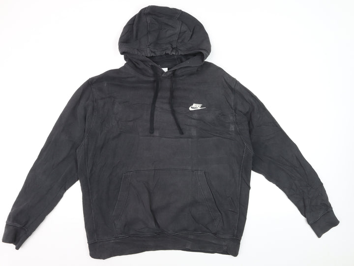 Nike Men’s Black Pullover Hoodie L Regular Fit Fleece Sportswear