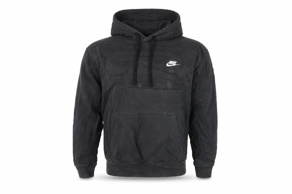 Front view of Nike Men’s Black Pullover Hoodie L Regular Fit Fleece Sportswear