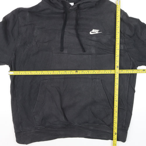 Nike Men’s Black Pullover Hoodie L Regular Fit Fleece Sportswear