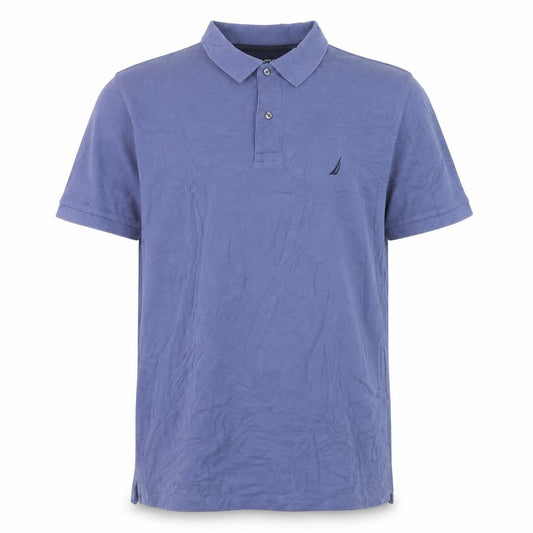 Front view of Nautica Men's Blue Classic Fit Performance Polo Shirt XL