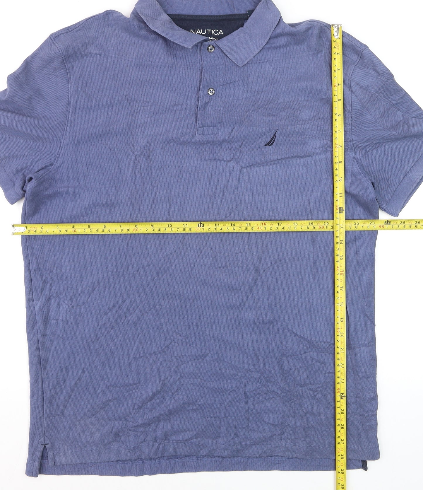Nautica Men's Blue Classic Fit Performance Polo Shirt XL