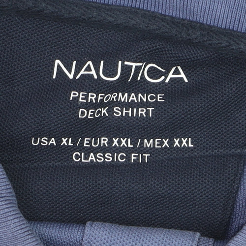 Nautica Men's Blue Classic Fit Performance Polo Shirt XL