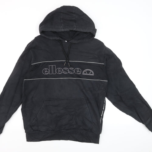 Ellesse Men's Black L Pullover Hoodie with Logo Design