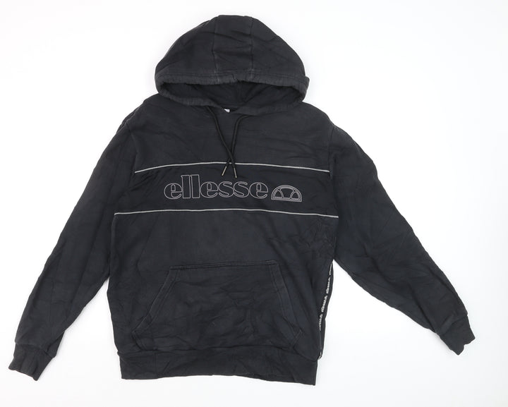 Ellesse Men's Black L Pullover Hoodie with Logo Design