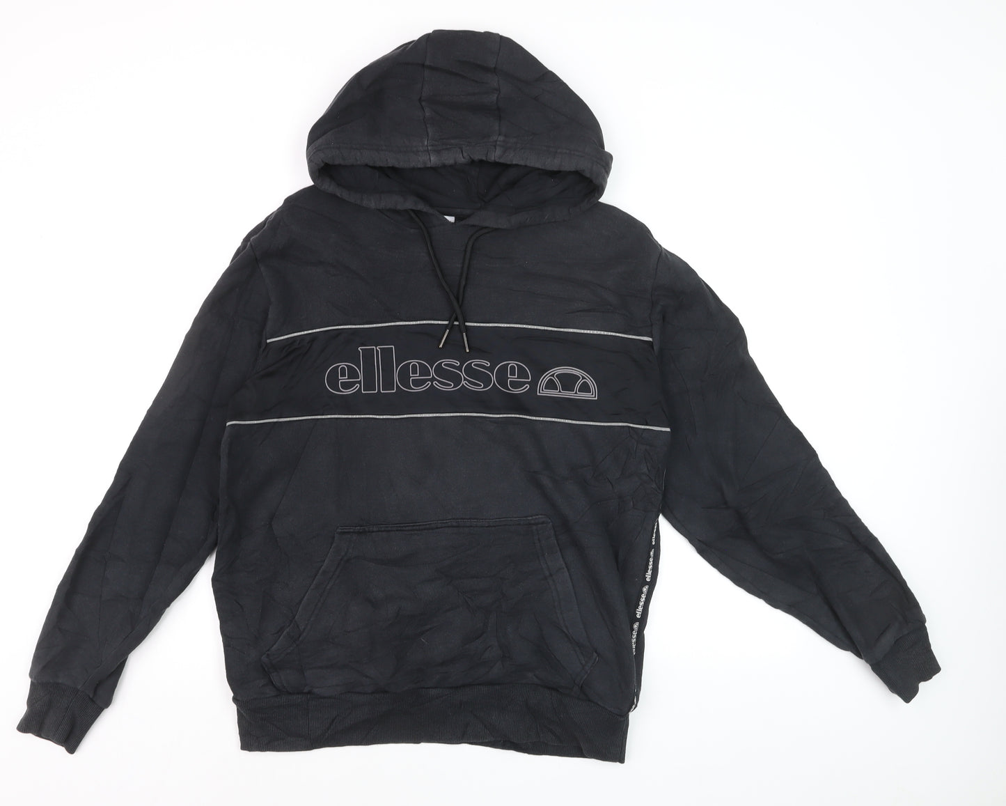 Ellesse Men's Black L Pullover Hoodie with Logo Design