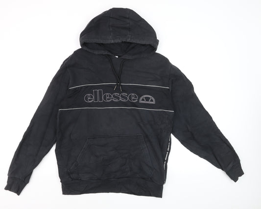 Ellesse Men's Black L Pullover Hoodie with Logo Design