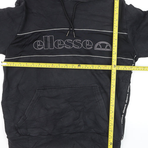 Ellesse Men's Black L Pullover Hoodie with Logo Design
