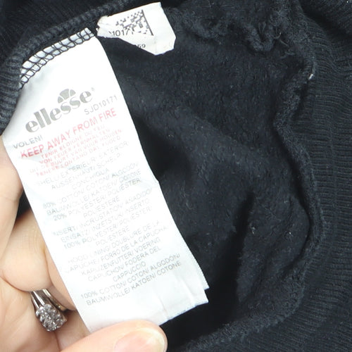 Ellesse Men's Black L Pullover Hoodie with Logo Design