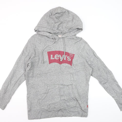 Levi's Men's Grey Pullover Hoodie Small Graphic Print Casual