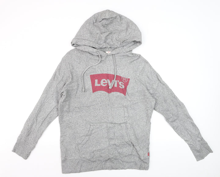 Levi's Men's Grey Pullover Hoodie Small Graphic Print Casual