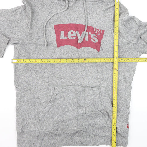 Levi's Men's Grey Pullover Hoodie Small Graphic Print Casual