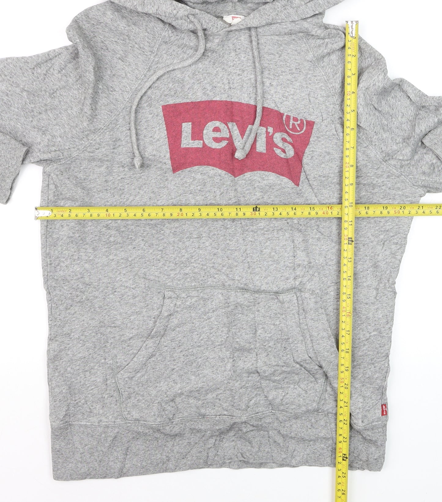 Levi's Men's Grey Pullover Hoodie Small Graphic Print Casual
