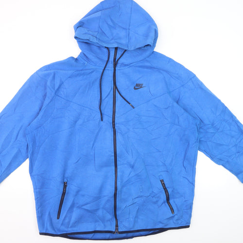 Nike Men's Blue 2XL Full Zip Hoodie Lightweight Sportswear