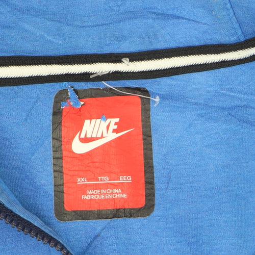 Nike Men's Blue 2XL Full Zip Hoodie Lightweight Sportswear