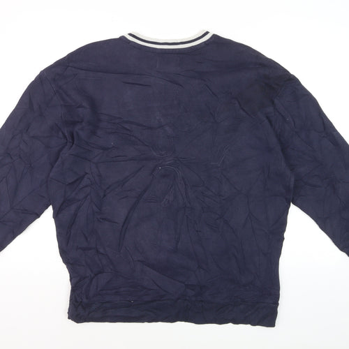 Hollister Men's Blue Logo Pullover Sweatshirt L Relaxed Fit