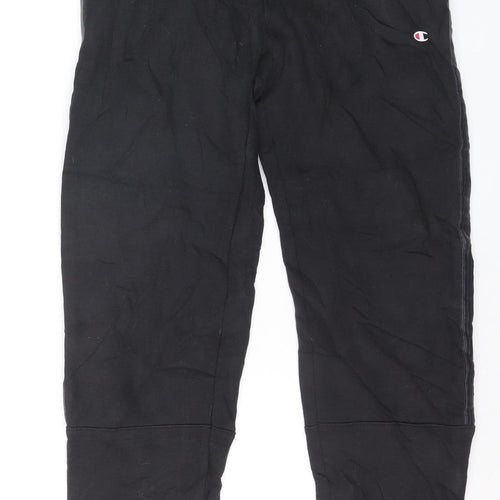 Champion Men's Black S Jogger Trousers Side Stripe Athleticwear