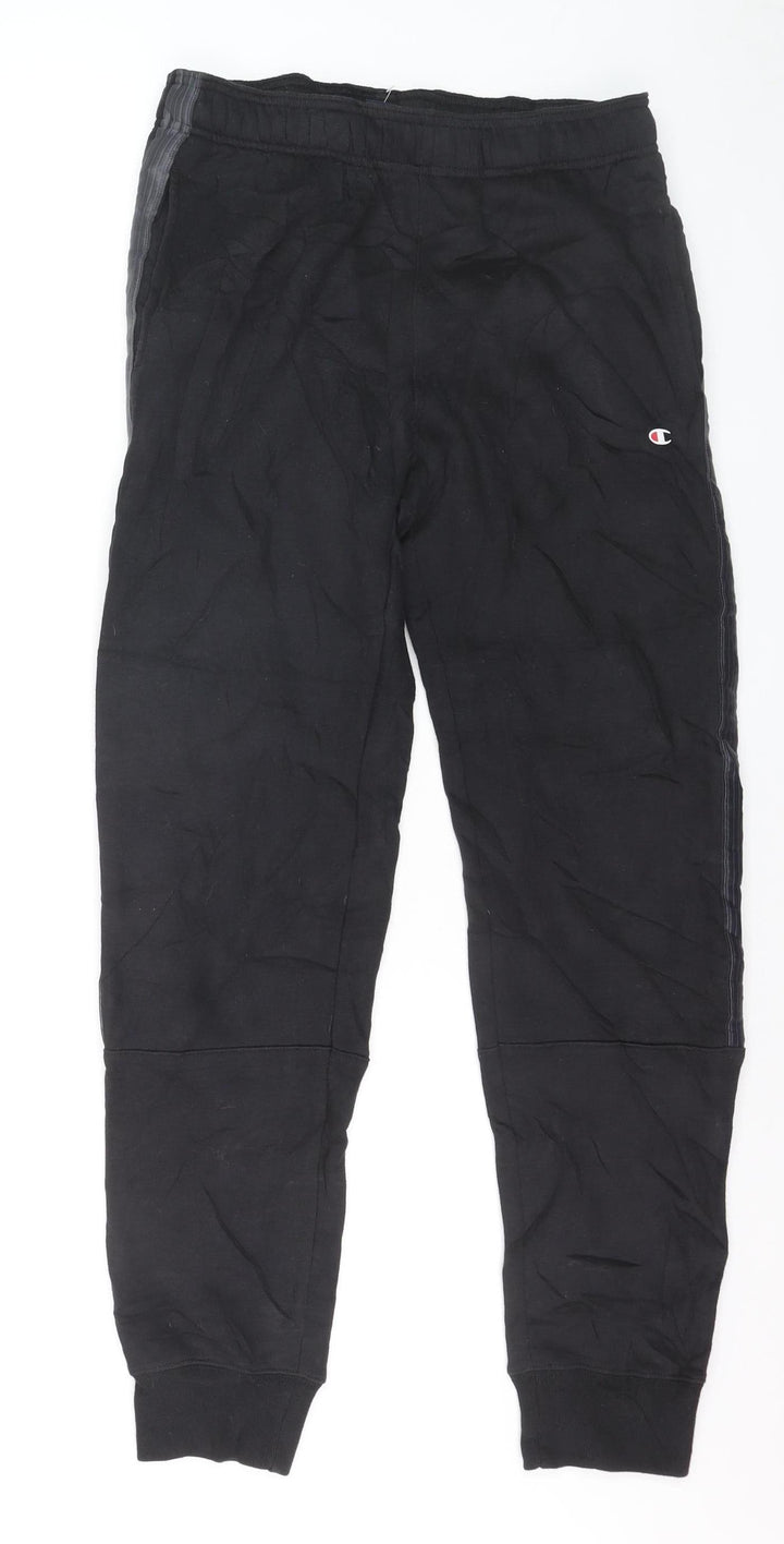 Champion Men's Black S Jogger Trousers Side Stripe Athleticwear