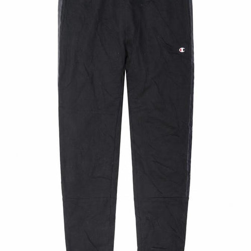 Champion Men's Black S Jogger Trousers Side Stripe Athleticwear